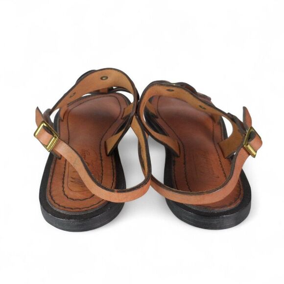 Vintage Made in Italy 1508 Leather Slingback Sandals Brown Women's 7M - Picture 6 of 11